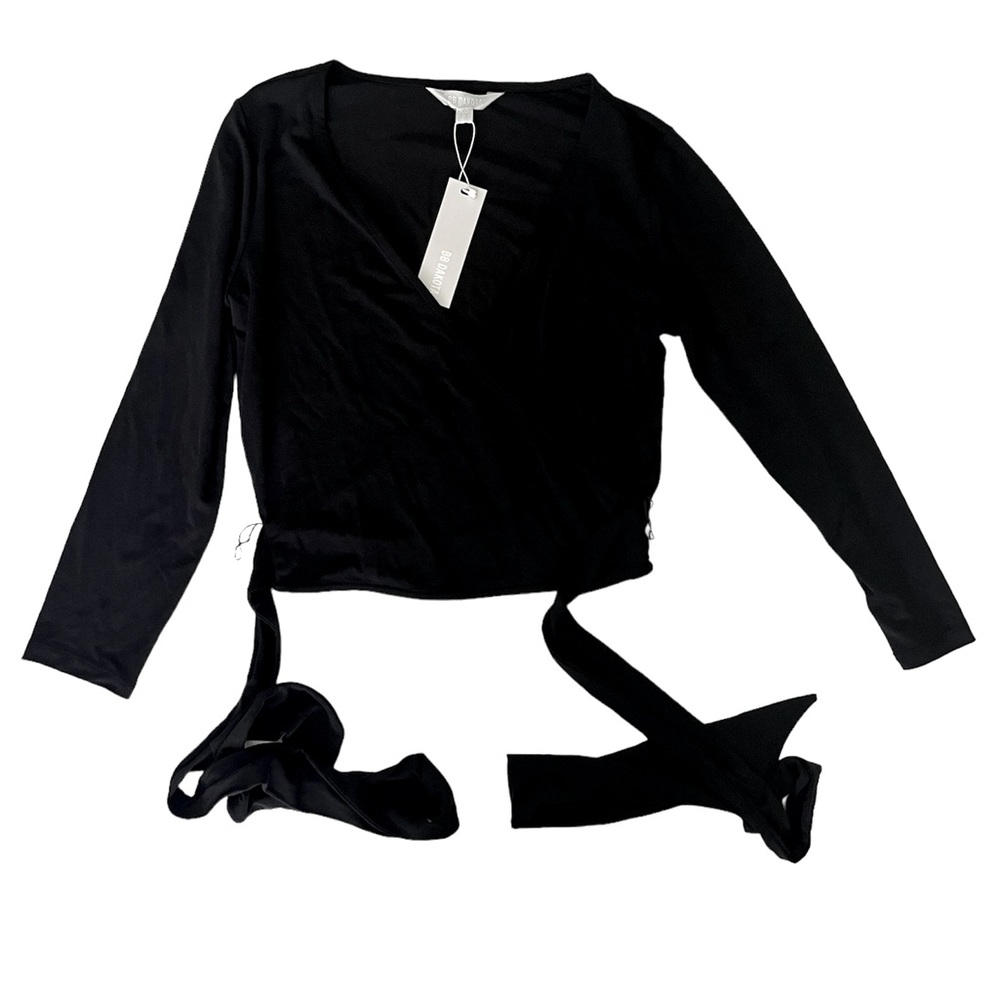 BB Dakota NWT black crossover front with wrap around tie XS